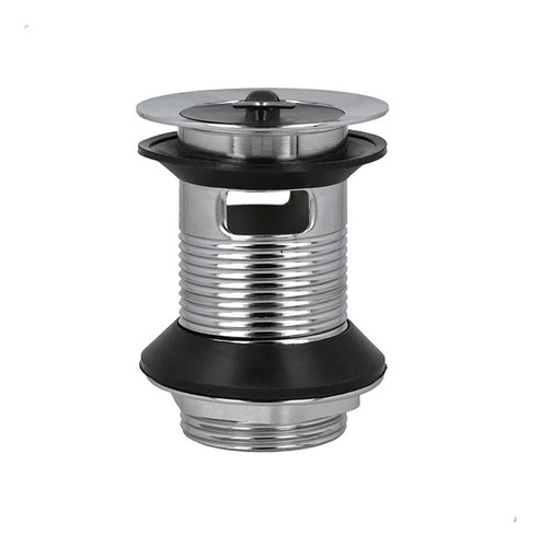 Desagüe Lavamanos Acero Inox - Tapón 1 1/4'' - Con Rebalse