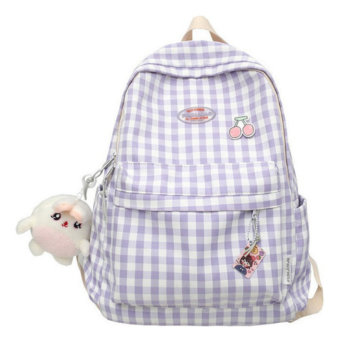 Mochila Kawaii Linda De La Tela Escocesa De Las Señoras