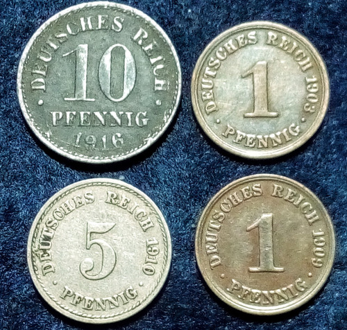 Monedas Alemania Deutsches Reich. Lote X 4 Unidades (Usado)