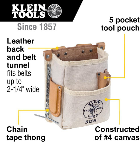 Bolsa Klein De Lona, 5 Bolsillos, Con Cadena Y Cinturón