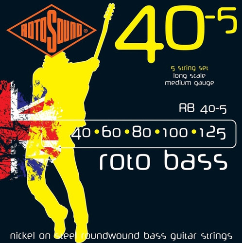 Encordado Rotosound England Para Bajo 5 Cuerdas 40 Rb40-5