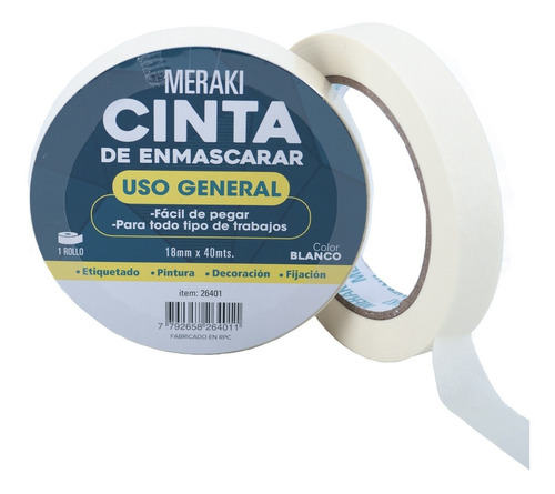 Cinta De Papel Enmascarar Importada P/pintor 18mm X 40mts X1