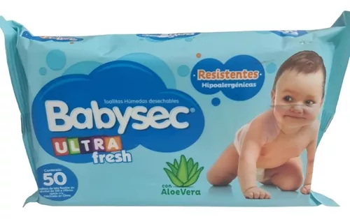 Toallitas Húmedas para Bebé BABYSEC Ultra con Aloe Vera Paquete 50un Pack  3un