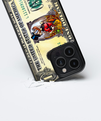 Funda Un Dolar Billete Tio Rico Mc Pato 1 Dinero Millonario Negro Iphone 12 Pro Max