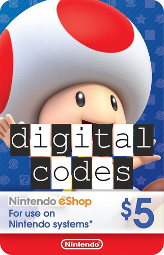 Nintendo Eshop Switch / U / 3ds Usa 5 Usd Digital Codes