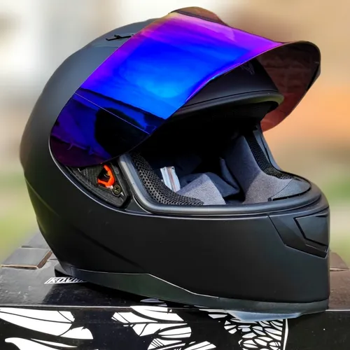 Cascos Para Moto Negro Mate Kov Cerrado Certificación Pulsar