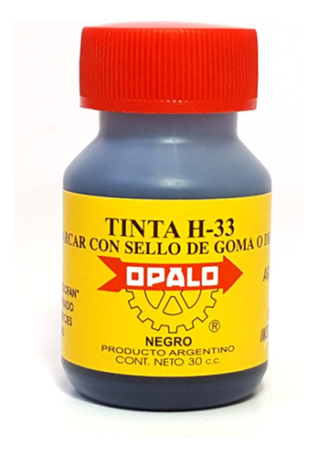 Tinta Sello Indeleble Secado Rapido Opalo H33 X 30cc Negro