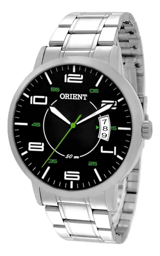 comprar Relógio Orient Masculino Mbss1381 P2sx Prata Aço Prova Dagua Cor do fundo Preto