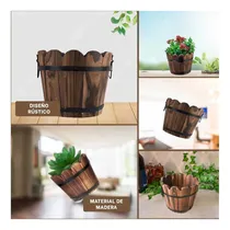 Comprar Pack3 Maceta Estetica Ligera De Madera En Marron 12cm