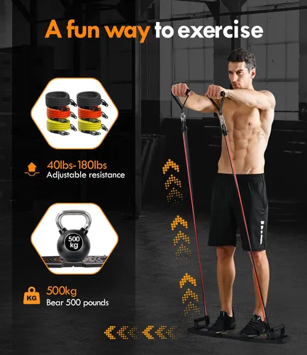Tabla De Empuje Mqrw Gimnasio Portátil Con 20 Accesorios Fit