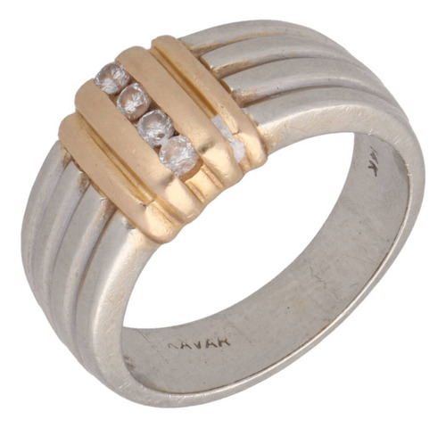 Anillo De 14k Oro Blanco, 7.7 Gramos