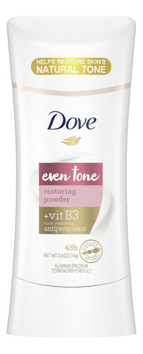 Desodorante Dove Even Tone 2.6 Oz Fragancia Rosewood Y Powder