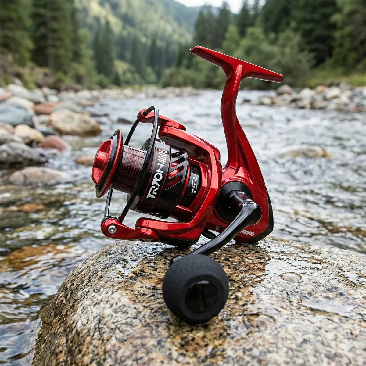 Reel Frontal Waterdog Tryon 5 Rulemanes 600 Pejerrey Rojo Derecho/izquierdo