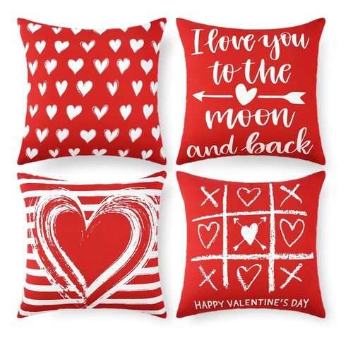 Vertkrea Juego 4 Funda Almohada Para Dia San Valentin Texto