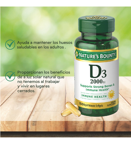 Suplemento Nature's Bounty Vitamina D3 125mcg X150 Cápsulas