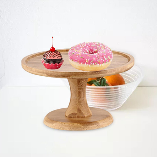 Soporte De Pastel Bandeja De Madera De Fiesta Redonda