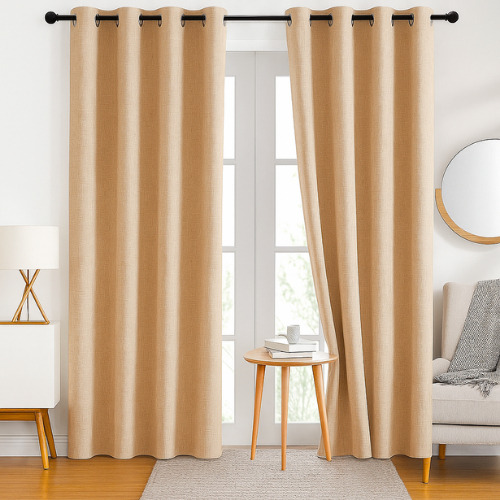 Cortina Imperial Lino Blackout 2pzs 240cm Alto X 150cm Ancho Beige