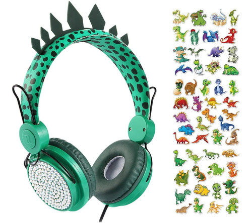 Auriculares Para Ninos Charlxee Con Microfono Dinosaurio