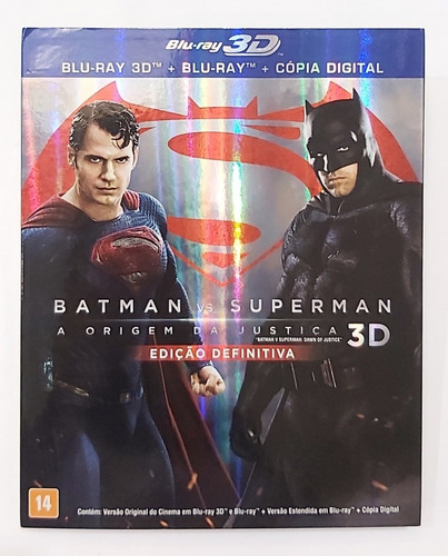 Blu-ray Batman Vs Superman A Origem Da Justiça 3d + Blu-ray