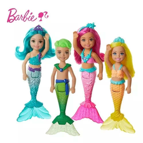 Boneca Barbie Dreamtopia Chelsea Sereia Rosa e Cabelos Rosa