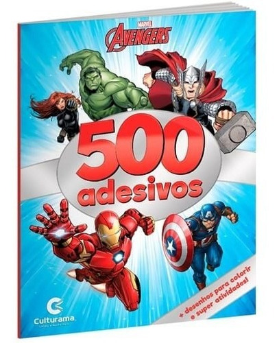 Imagem 1 de 6 de Livro 500 Adesivos E Atividade Heróis Vingadores Disney