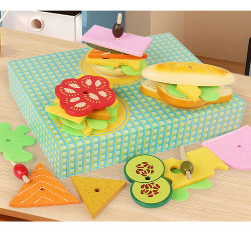 Juguete Apilable De Hamburguesas, Juguete De Cocina, Juguete