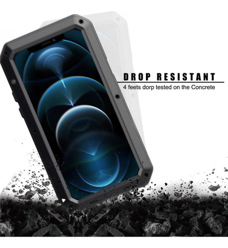 A Capa Para iPhone 12 Pro Max À Prova De Poeira 360 Alumínio