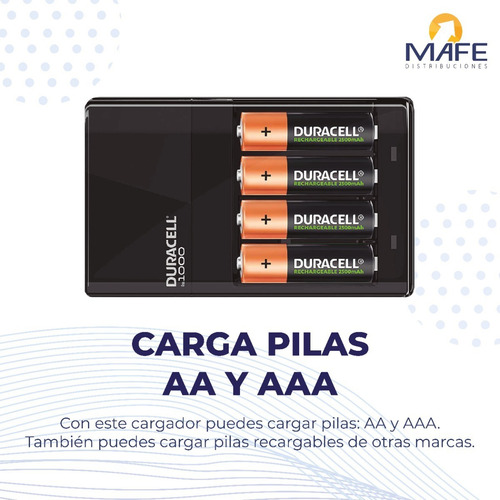 Cargador Duracell +6 Pilas Aa 2500ma+2 Pilas Aaa Recargables