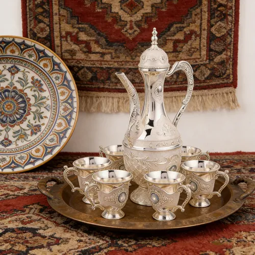 1 Set Turkish Coffee Set: Turkish Teapot And Coffee Cup Kit