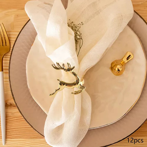 Servilletas De Reno Para Decoración De Mesa, 12 Unidades