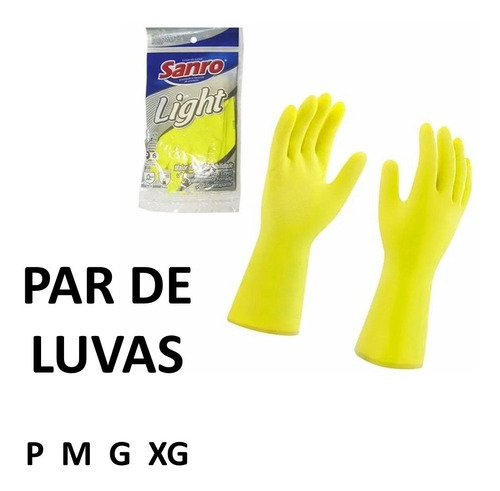 Luva Limpeza Sanro Light Maleável Sensível Pmg Promoção Full Tamanho Xg - Extra Grande