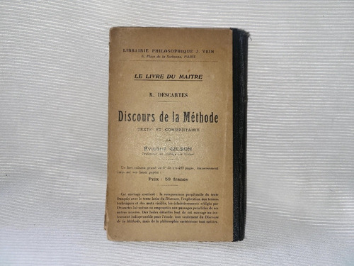 Imagen 3 de 8 de Discours De La Methode Descartes Intro Et Notes Gilson Vrin