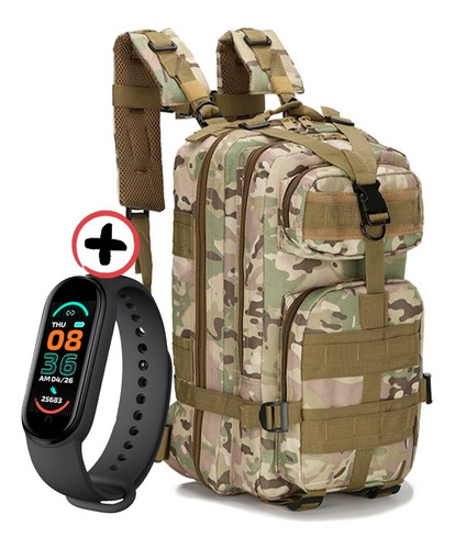 Mochila Táctica Militar 35lts Negra Gran Calidad  + Smartban