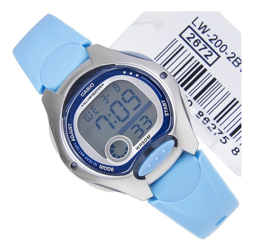 Reloj Casio Lw-200-2b Unisex Plateado/azul (pequeño)