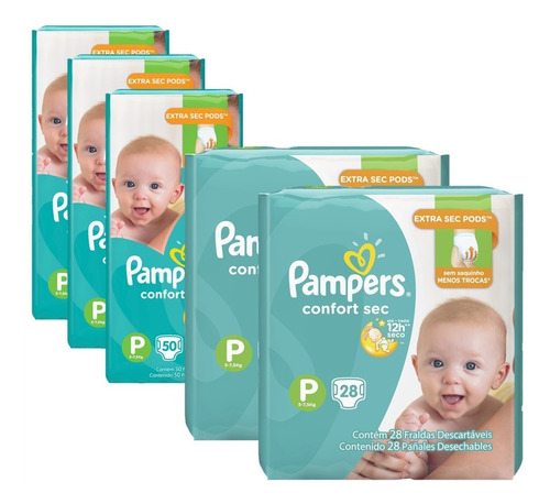 Kit Fralda Pampers Confort Sec Com Até 206 Tiras