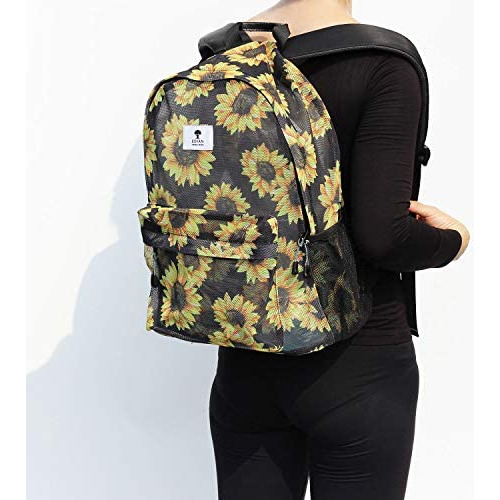 Mochila De Malla Con Estampado Esvan, Mochila Semitransparen