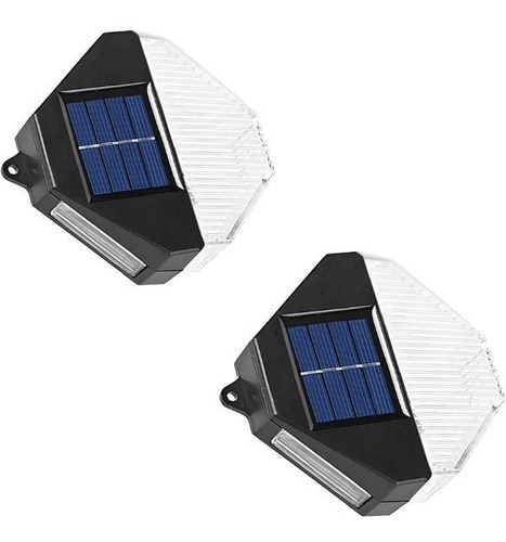 X2 Lámpara De Pared Con 3 Luces Led Solares Para Exteriores