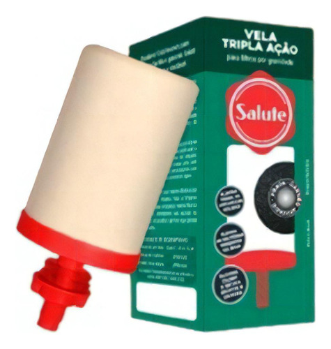 Vela P/filtro De Barro Salute - Tripla Ação - 2 Unidades Cor Branco