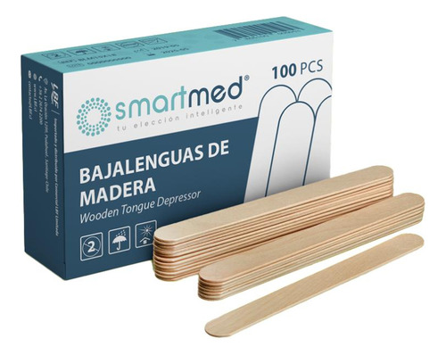 Baja Lenguas Madera Caja De 100 Un