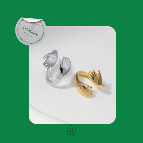 Anillo Abrazo De Mujer Joyeria De Acero Inoxidable Unitalla