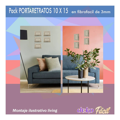 Pack X 4 Porta Retratos P/ Unir Y Colgar Foto 10x15cm