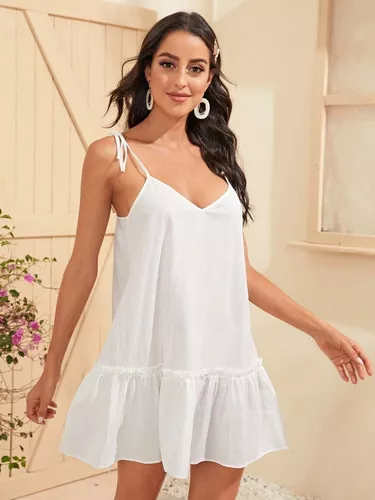 Vestido Blanco Holgado Tirantes Cordón Para Mujer en venta en León  Guanajuato por sólo $   Mexico