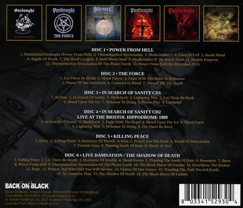 Onslaught Force From Hell 1983-2007 Cds