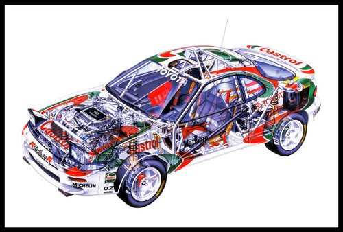 Toyota Celica Wrc Rally Cuadro Enmarcado 45x30cm