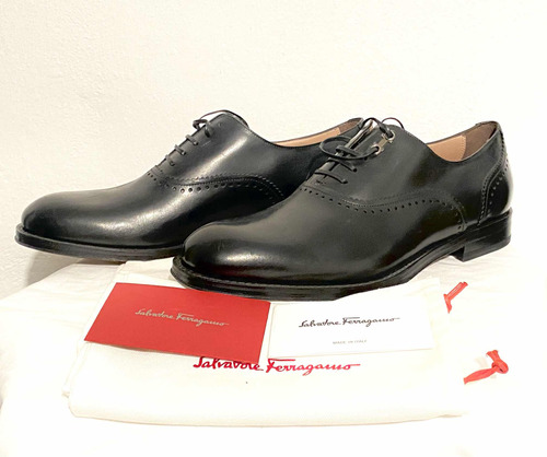 Zapato Oxford Ferragamo, 27.5xm Negro- Excelente 