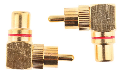 2 Adaptadores Rca De Ángulo Recto Macho A Hembra De 90 Grad