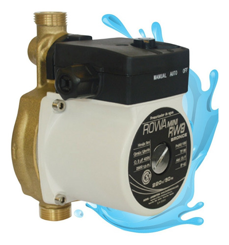 Imagen 1 de 10 de Bomba Rowa Presurizadora Mini 9 Rw9 - 2 Baños Calefón Termo