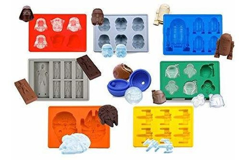 Juego De 8 Bandejas De Hielo De Silicona Star Wars Mold...