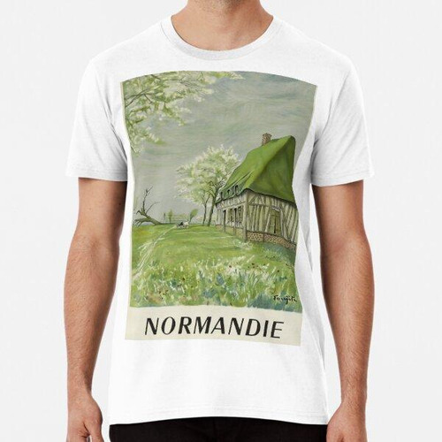 Remera Normandie Vintage Travel Poster Algodon Premium