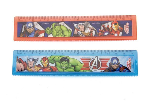 Regla Avengers Escolar 15cm. Cresko Licencia Oficial